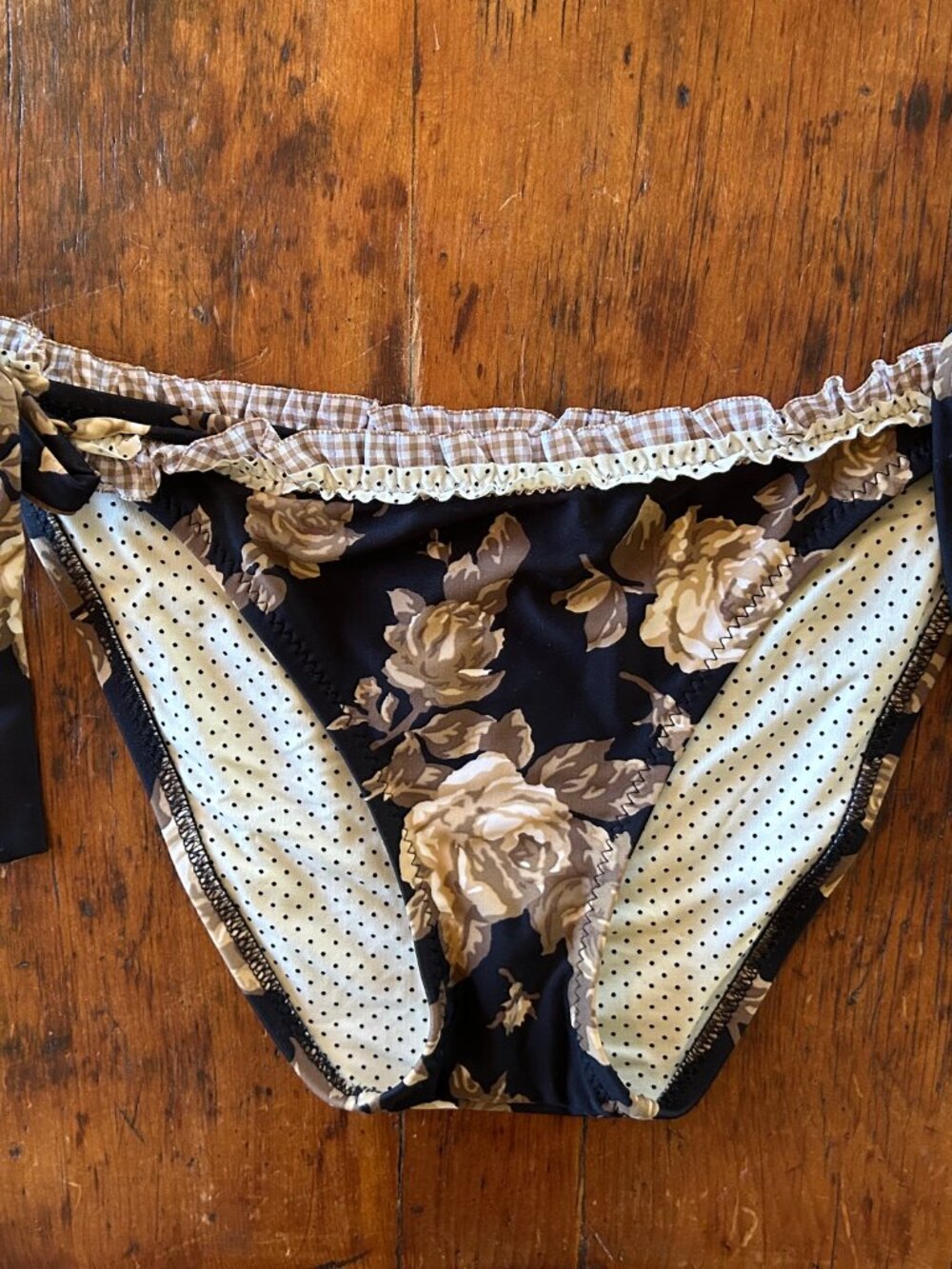 Vintage Betsey Johnson Golden Roses Corset with Bottoms Bikini Set - Picture 6 of 15